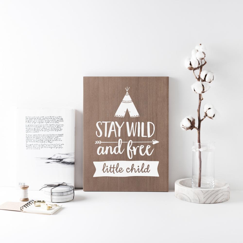 Cartell de fusta 'Stay Wild' 2  - miniatura