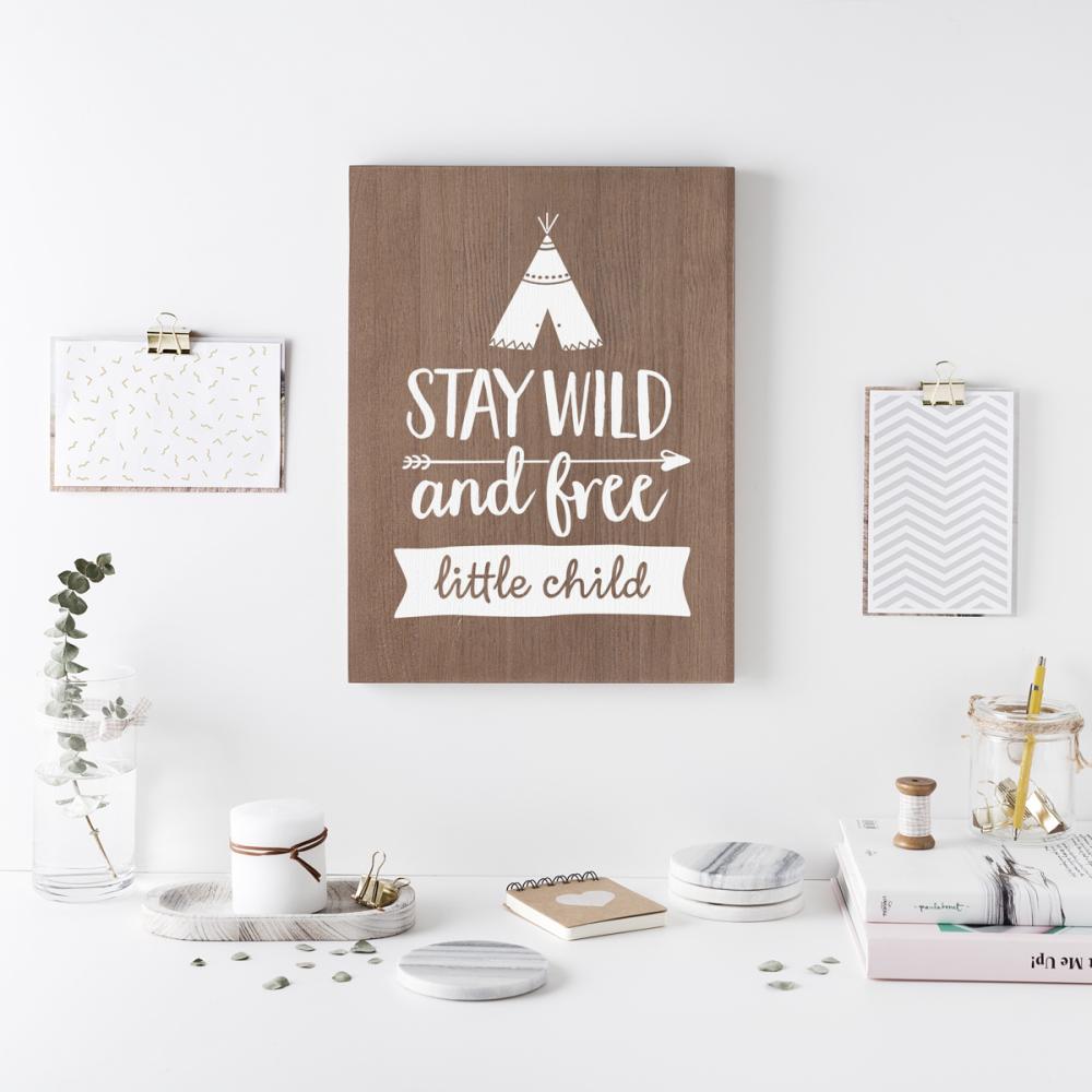 Cartel de madera 'Stay Wild' 1  - miniatura