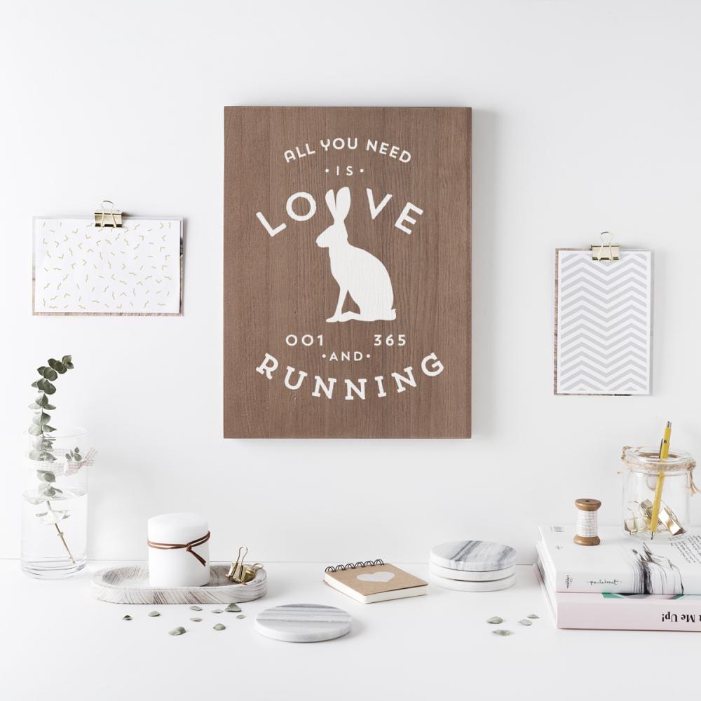 Cartell de fusta 'Love running' 2  - miniatura
