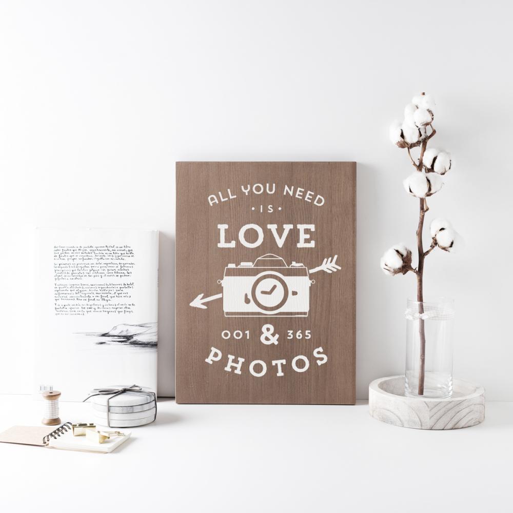 Cartell de fusta 'Love photos' 1  - miniatura