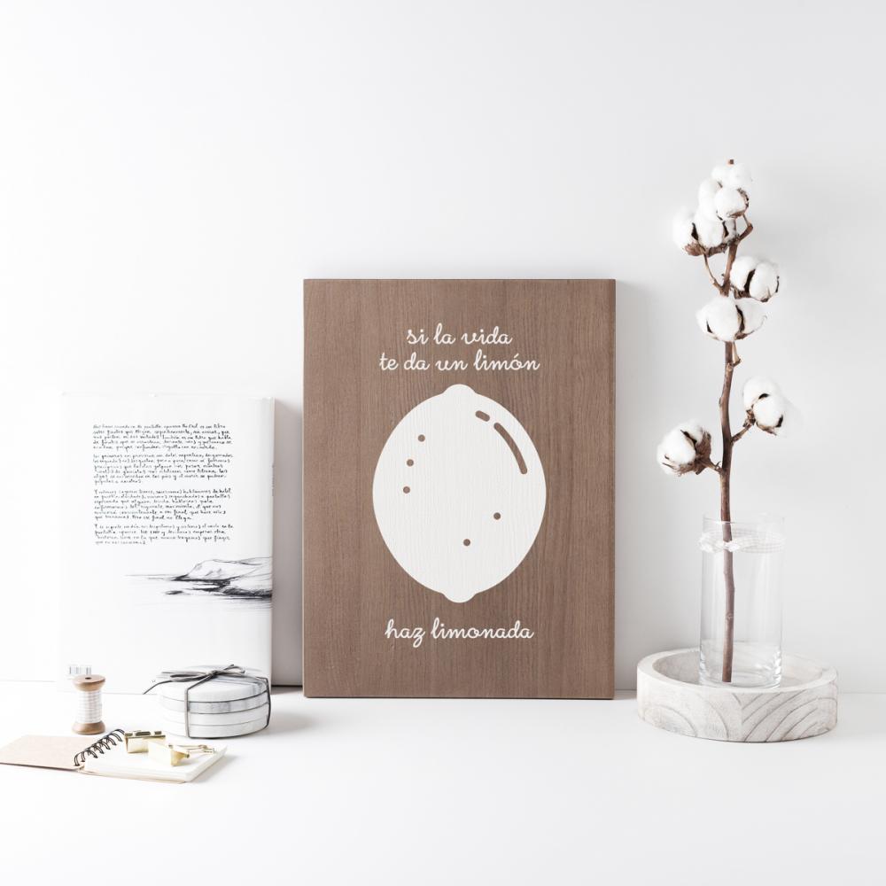 Cartel de madera 'Haz limonada' 1  - miniatura