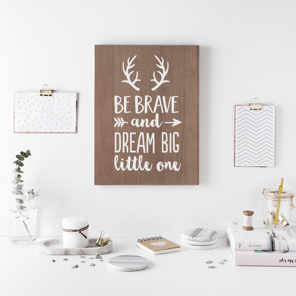 Cartell de fusta 'Be Brave' 2  - miniatura