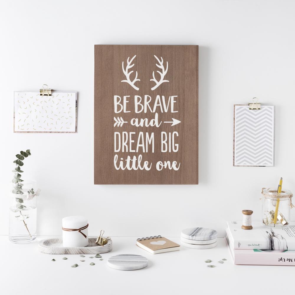 Cartel de madera 'Be brave' 2  - miniatura