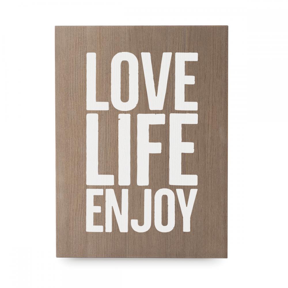Cartell de fusta 'Love Life Enjoy' 1  - miniatura