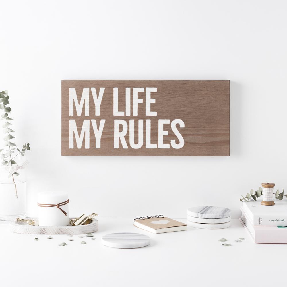 Cartell de fusta 'My rules' 1  - miniatura