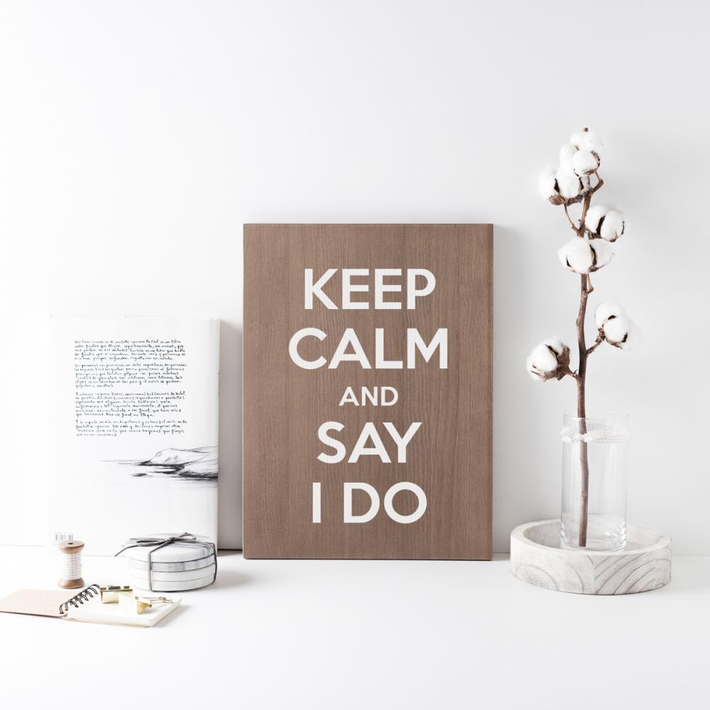 Cartell de fusta 'Keep Calm' 1  - miniatura