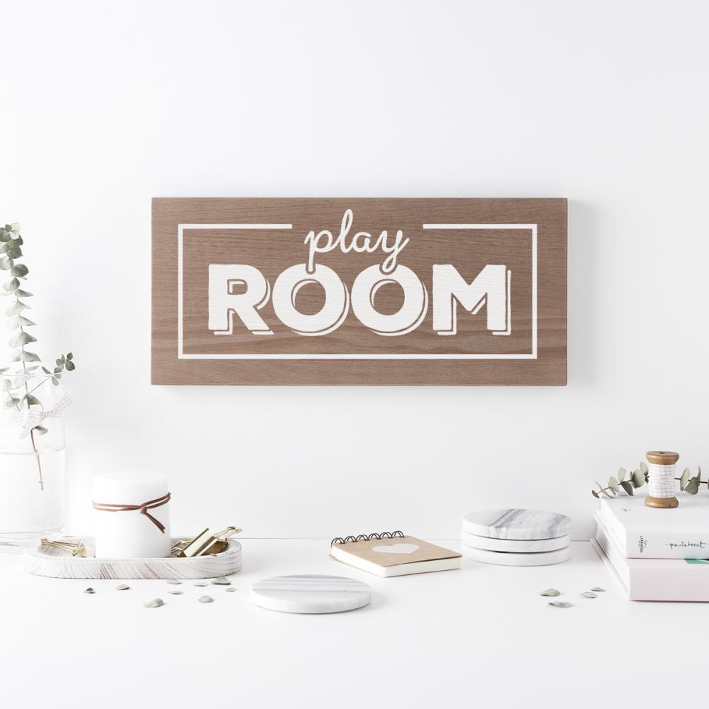 Cartell de fusta 'Play room' 1  - miniatura