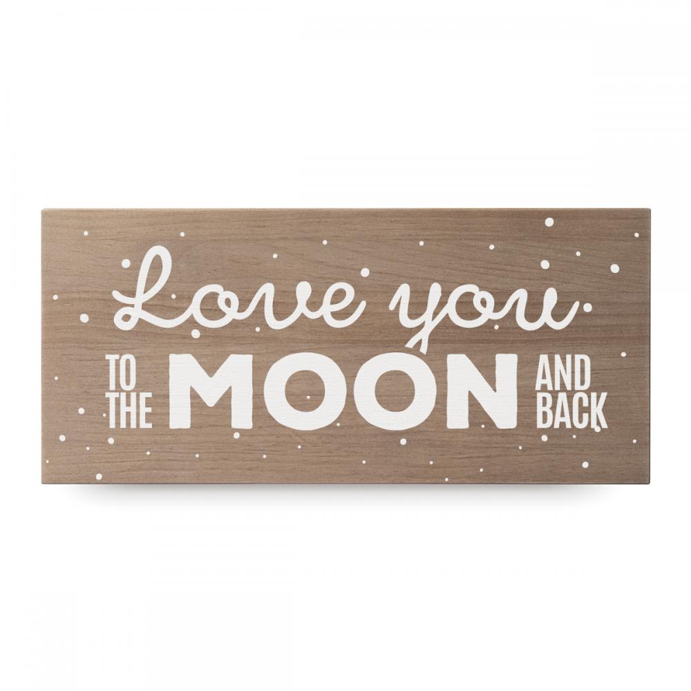 Cartell de fusta 'Love you moon'