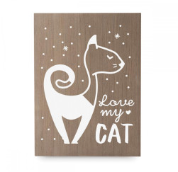 Cartel de madera 'Love my CAT'