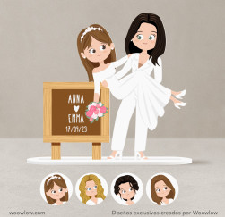 Figura de novias - Novia en brazos de su pareja