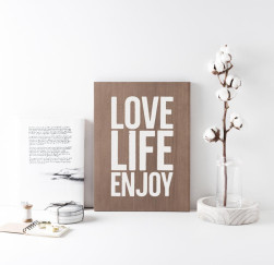 Cartel de madera 'Love Life Enjoy'
