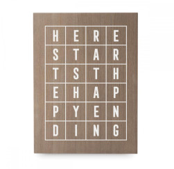 Cartell de fusta 'Grid Happy ending'