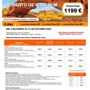 OFERTA JORDANIA- DESIERTO DE WADI RUM