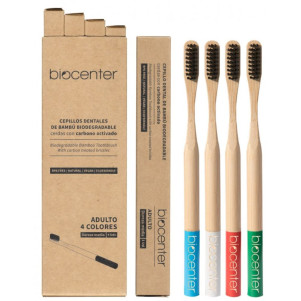 Raspalls de dents de Bambú per Adult  ,caixa de 4 unitats