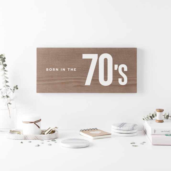 Cartel de madera '70's' 1 