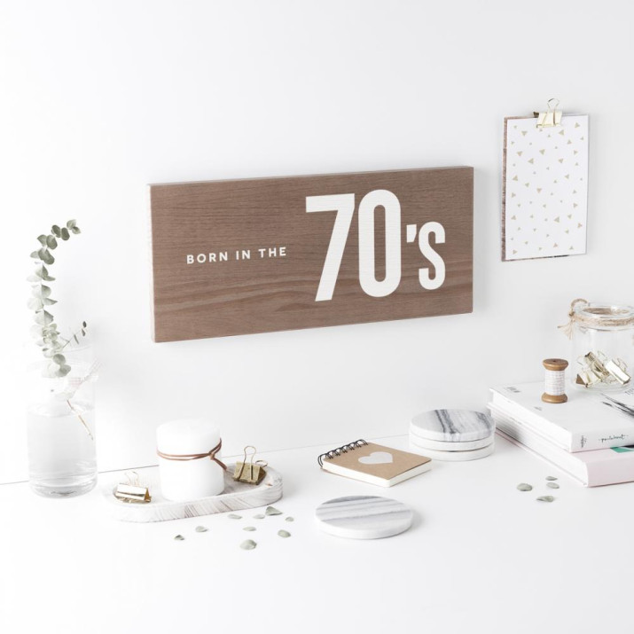 Cartel de madera '70's' 2 