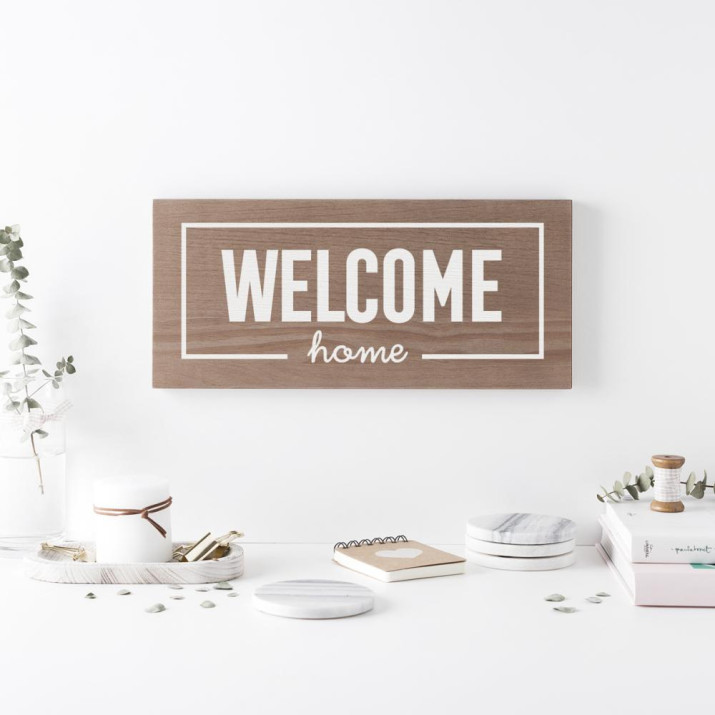 Cuadro de madera 'Welcome home' 1 