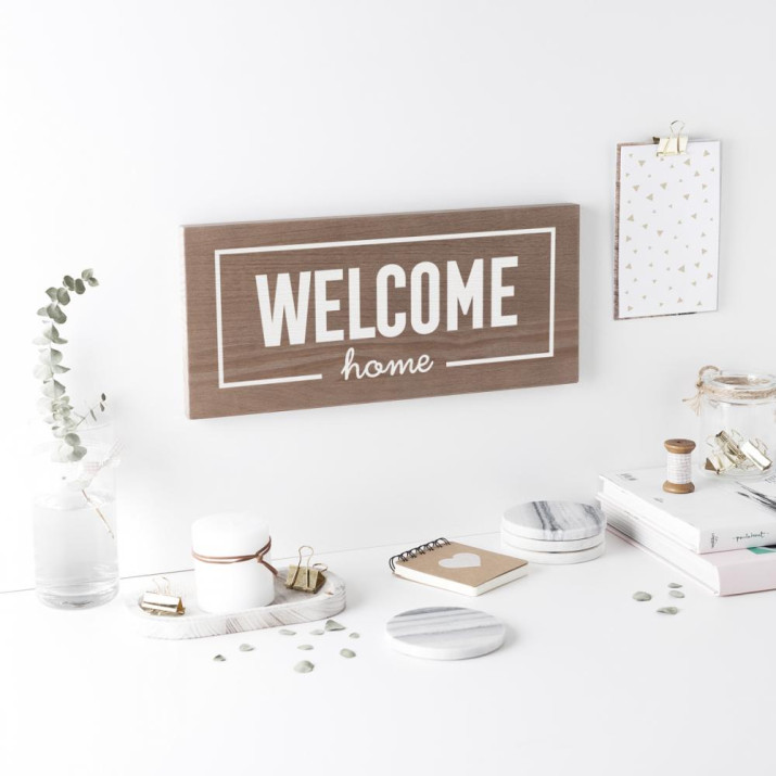 Cuadro de madera 'Welcome home' 2 