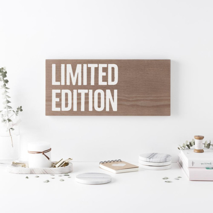 Cartel de madera 'Limited edition' 1 