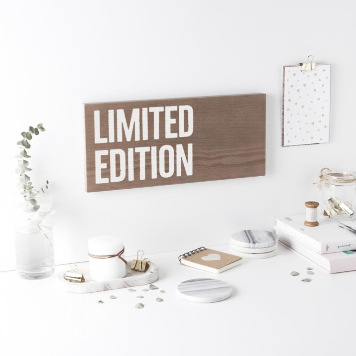 Cartel de madera 'Limited edition' 2 