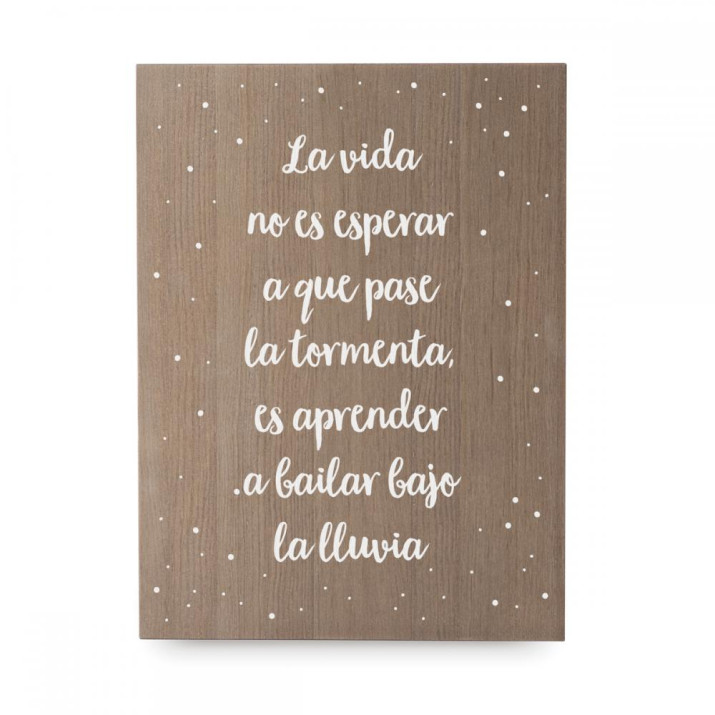 Cartel de madera 'Bailar bajo la lluvia' 1 