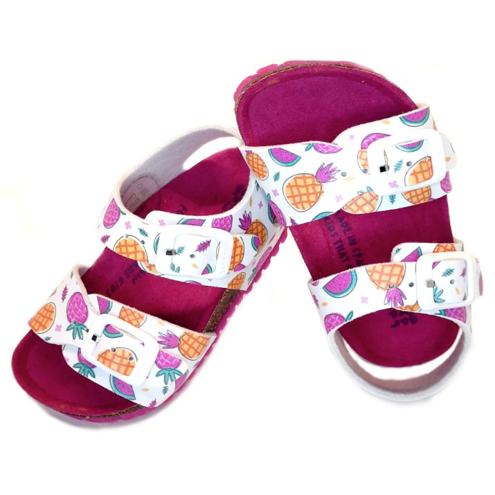 Sandalia estampada tropical