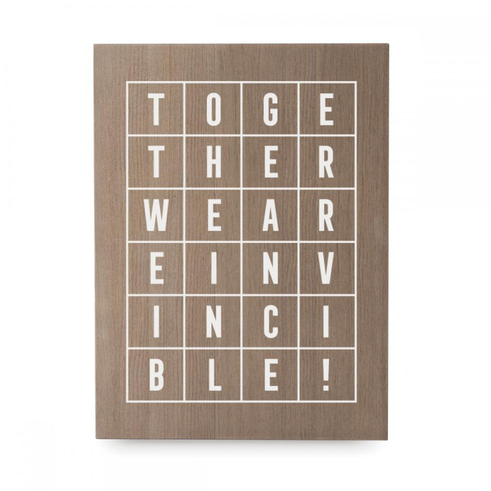 Cartel de madera 'Grid We are invincible' 1 