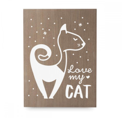 Cartel de madera 'Love my CAT'