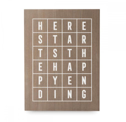 Cartel de madera 'Grid Happy ending'