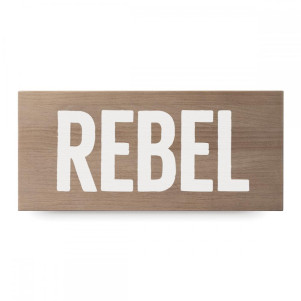 Cartel de madera 'Rebel'