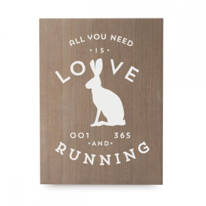 Cartel de madera 'Love Running'