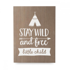Cartel de madera 'Stay Wild'