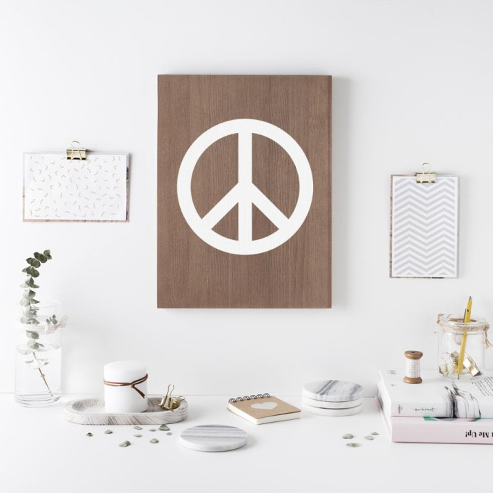 Cartell de fusta 'Peace' 2 