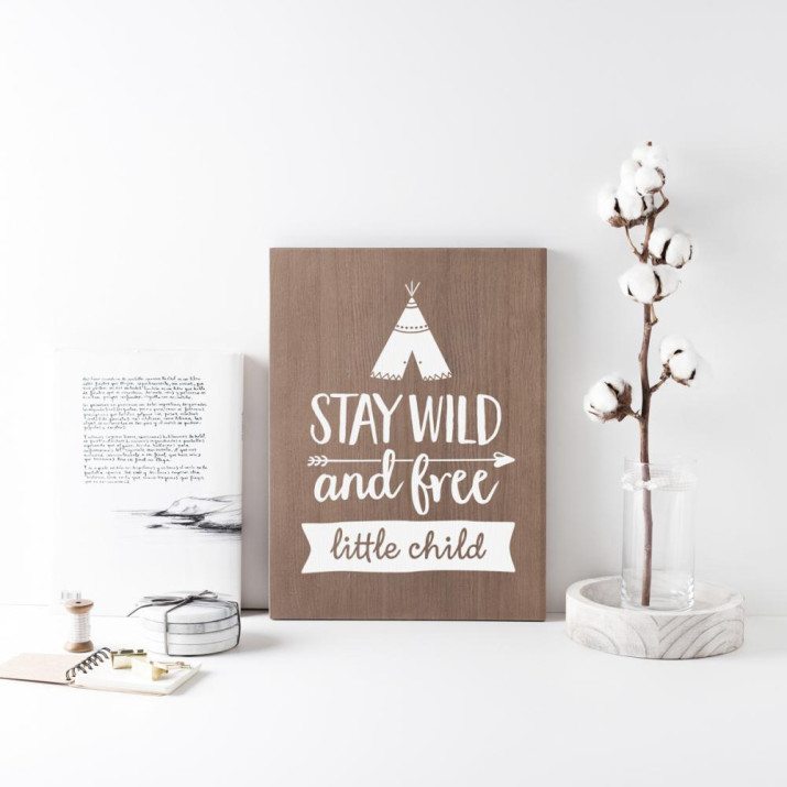 Cartell de fusta 'Stay Wild' 2 