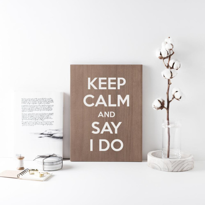 Cartell de fusta 'Keep Calm' 1 