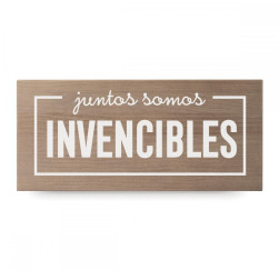 Cartell de fusta 'Juntos somos invencibles'