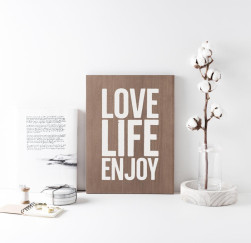 Cartell de fusta 'Love Life Enjoy'