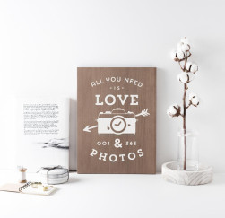 Cartell de fusta 'Love Photos'