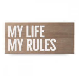 Cartell de fusta 'My rules'
