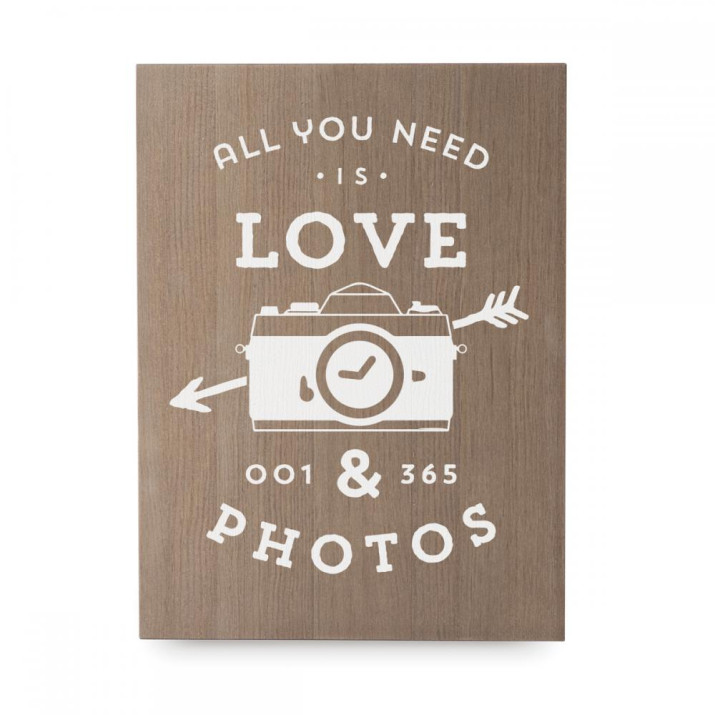 Cartell de fusta 'Love photos'